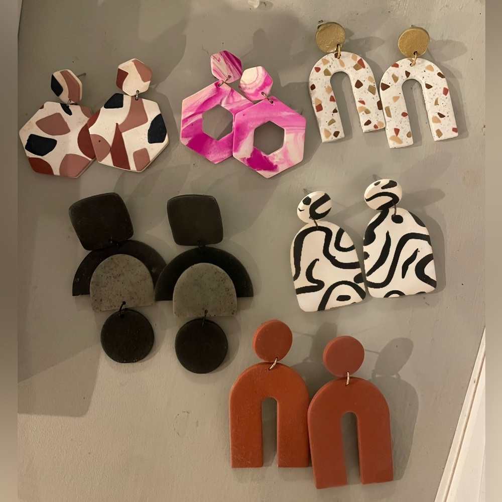 Bundle of 6 Etsy Clay Earrings